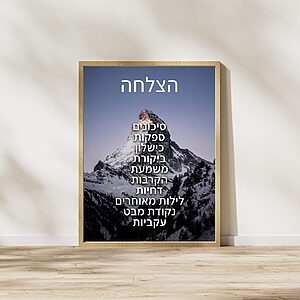 פוסטר מוטיבציה להצלחה של המותג גולדרו על הרצפה בעיצוב יוקרתי